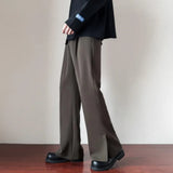 Riolio Brown Black Suit Pants Men Slim Fit Social Mens Dress Pants Korean Loose Straight Casual Pants Mens Office Formal Trousers S-3XL