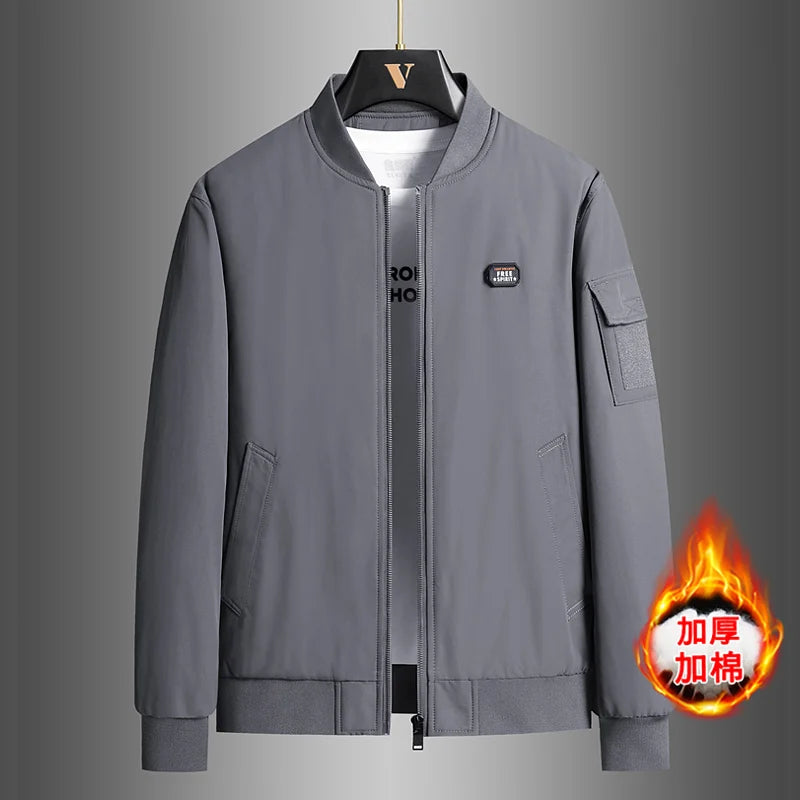 Riolio Men's Jacket Outdoors New Spring Autumn Baseball Jacket Cotton Thickened Warm Men's Jacket Casual Trendy Jacket Quality Blazer