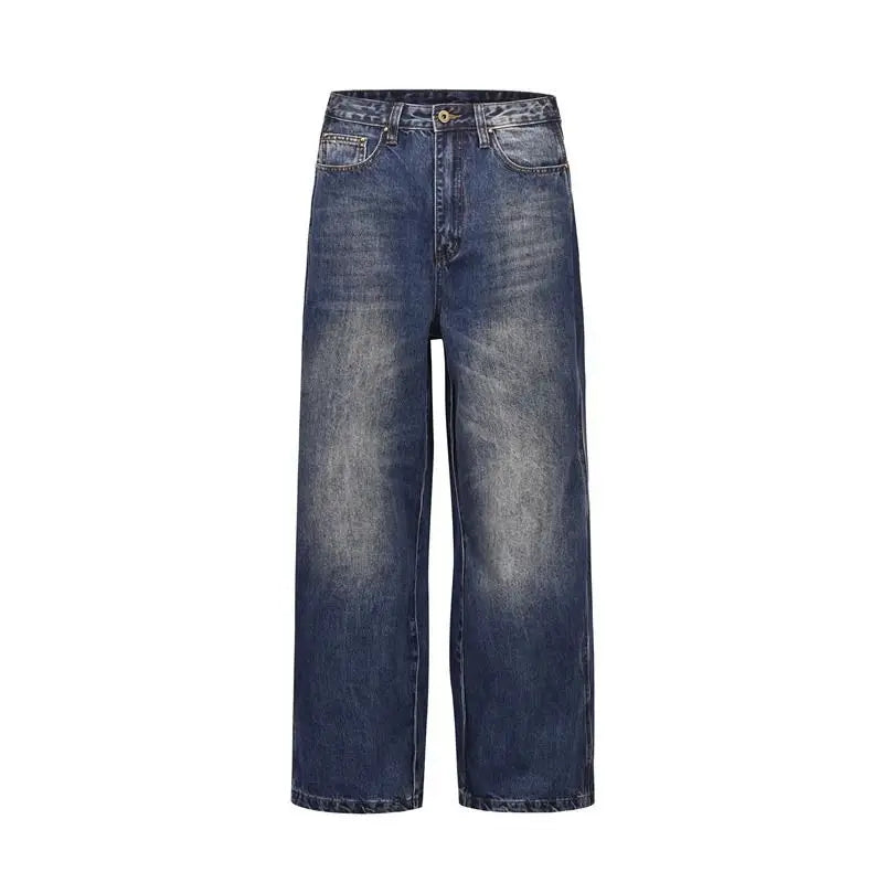 Riolio Hip hop high street American men and women trendy straight leg washed jeans for couples autumn Y2K loose retro casual pants