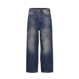 Riolio Hip hop high street American men and women trendy straight leg washed jeans for couples autumn Y2K loose retro casual pants