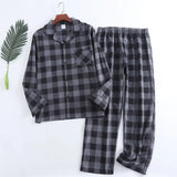 Riolio Plaid Design Multi Colors Warm Cotton Flannel Long-sleeved Trousers Pajamas for Men Autumn and Winter Homewear Sleepwear Sets