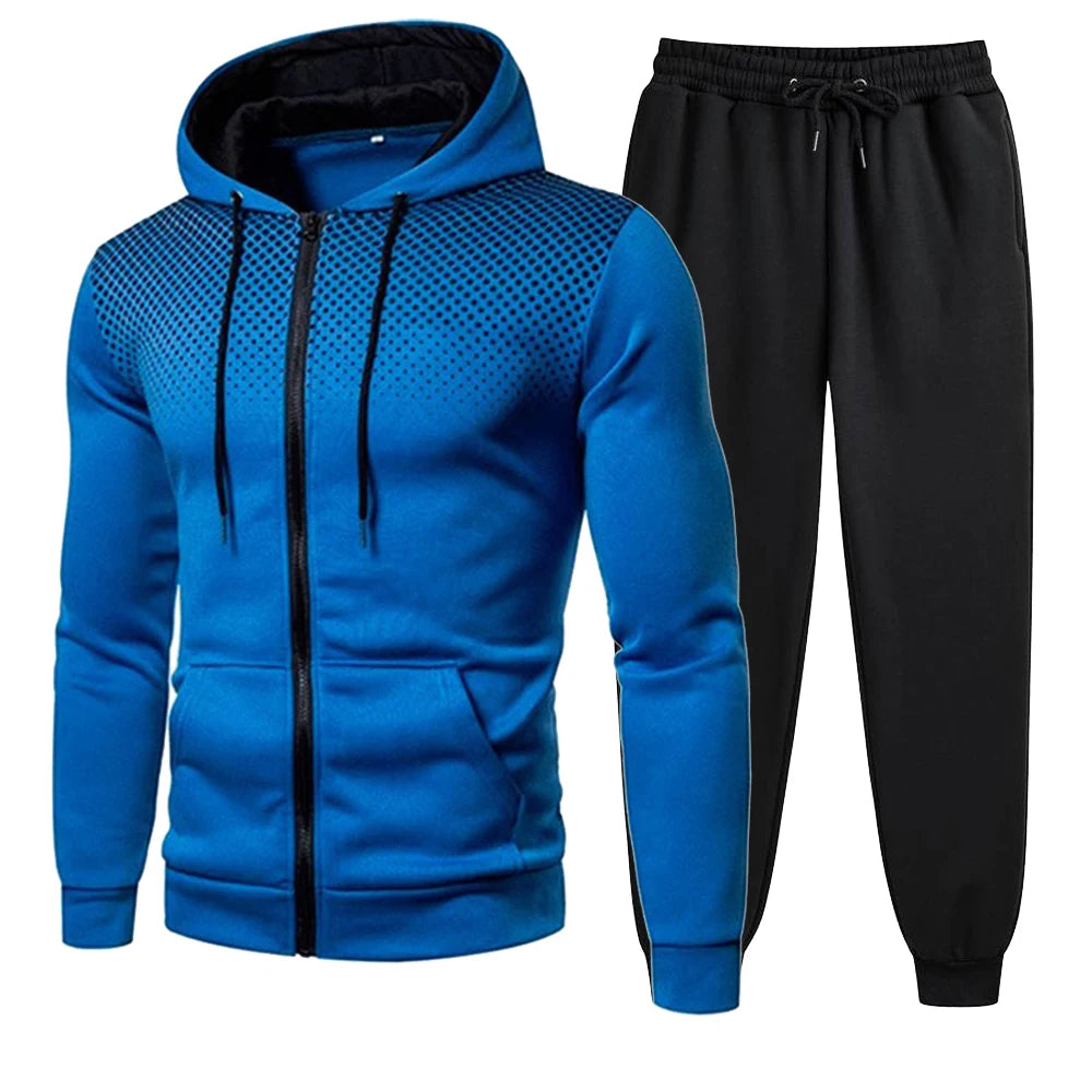 Riolio Mens Tracksuits Men's Clothing Men Sets Hoodie Set Zipper Sweatshirt Casual Sport Sweatpants Man Sweat Suit Set Running