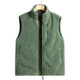 Riolio Outdoor Sleeveless Coats Vests Male Warm Cotton Waistcoat Autumn Jackets Thick Vests Man Classic  Lamb Cashmere Men Fleece Vest