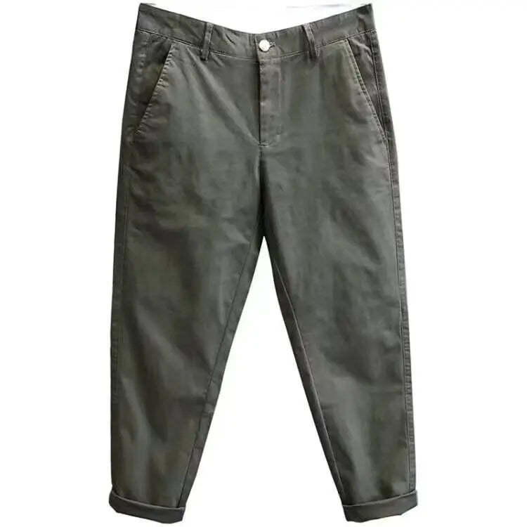 Riolio Casual Pants Men Solid Vintage Fashion Spring Autumn Harajuku Japanese Style All-match Straight Trousers New Pockets High Street