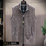 Riolio Atutumn and Winter New Men's Sweater Cardigan Knitting Vest Dailywear Warmth Thickened Zipper Jacket Waistcoat Male Streetwear