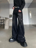 Riolio American high street men and women trendy personalized straight leg washed jeans for couples spring loose retro casual pants y2k