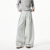 Riolio Summer Loose Wide Leg Striped Trousers Unisex High Street Fashion Trendy Casual Wear Oversize Streetwear Long Pants Lightweight