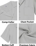 Riolio Summer Casual Men's Set Lightweight And Comfortable Men's Clothing Pocket Lapel Short-sleeved Shirt And Shorts Two-piece Suit