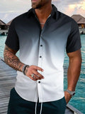 Riolio 2024 Men's Shirt Summer Clothing Gradient Graphic 3D Print Shirts Men Short Sleeve Tops Streetwear Loose Casual Hawaiian Shirts