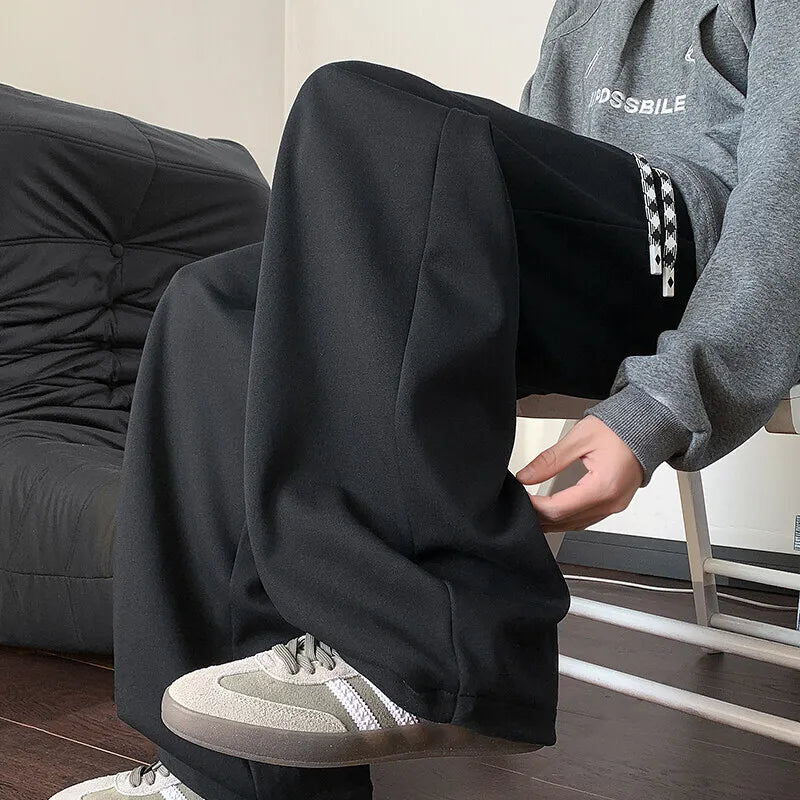 Riolio Black Casual Pants Men Fashion Oversized Wide Leg Pants Men Streetwear Loose Sweatpants Mens Sports Pants Male Trousers M-3XL
