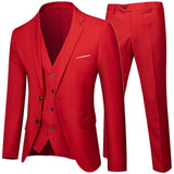 Riolio Business Suit Jacket Coat Blazers Trousers Waistcoat Men Wedding Three Pieces Pants Vest Large Size Professional Dress 3 Pcs Set