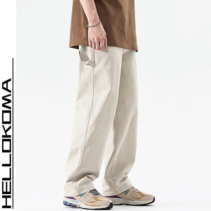 Riolio American High Street Work Pants Spring Autumn New Men's Trousers Straight Japanese Fashion Trend Retro Casual Work Pants Chic
