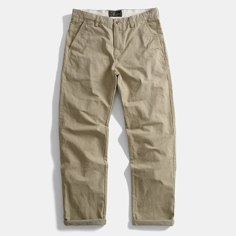 Riolio Casual Pants Men Solid Vintage Fashion Spring Autumn Harajuku Japanese Style All-match Straight Trousers New Pockets High Street