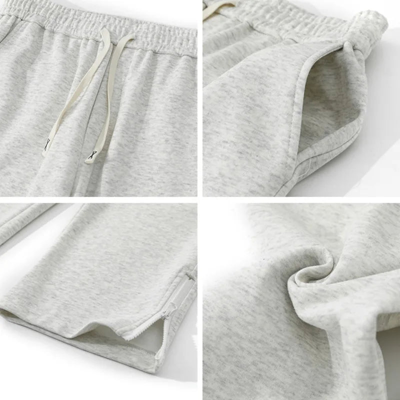 Riolio Black Casual Pants Men Sweatpants Oversized Wide Leg Pants Men Streetwear Loose Grey Straight Sports Pants Mens Joggers Trousers
