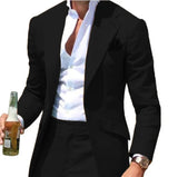 Riolio suit fashion Costumes Pour Hommes Peak Collar Men Suits Notched Green Slim Fit Blazers Jackets Pants 2PCS Causal Business Wedding Groom Wear