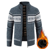 Riolio Winter Men's Fleece Cardigan Christmas Knit Sweater Coat Business Casual Jacket High Quality Male Wool Cashmere Clothing