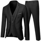 Riolio Business Suit Jacket Coat Blazers Trousers Waistcoat Men Wedding Three Pieces Pants Vest Large Size Professional Dress 3 Pcs Set