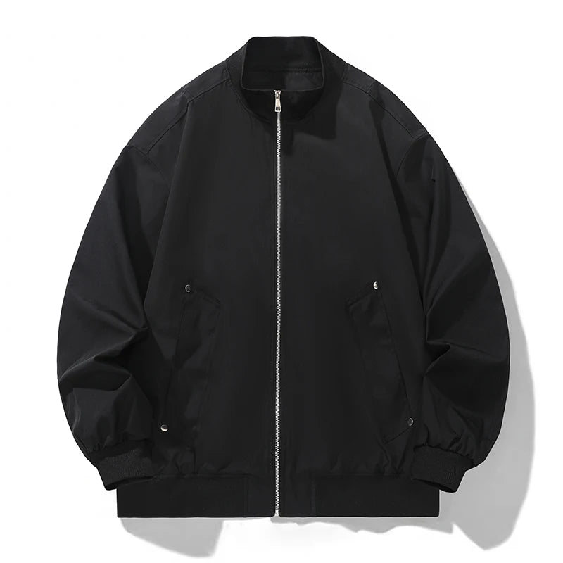 Riolio Men's Autumn New Jacket Stand Collar Trendy Versatile Casual Jacket Waterproof and Windproof Outdoor Casual Men's Clothing