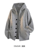 Riolio American-style autumn/winter streetwear unisex trendy hooded knit sweaters for couples with loose-fit retro Harajuku casual tops