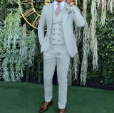 Riolio prom outfits for guys Men's Slim-fit Three-piece Suit,Three-piece Set of Vest, Blazer and Trousers, Ideal for Weddings, Business and Formal Occasions