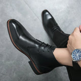 Riolio Men's Comfortable Ankle Leather Boots Men's Fashion Brand Chelsea boots men's brand leather boots high top shoes