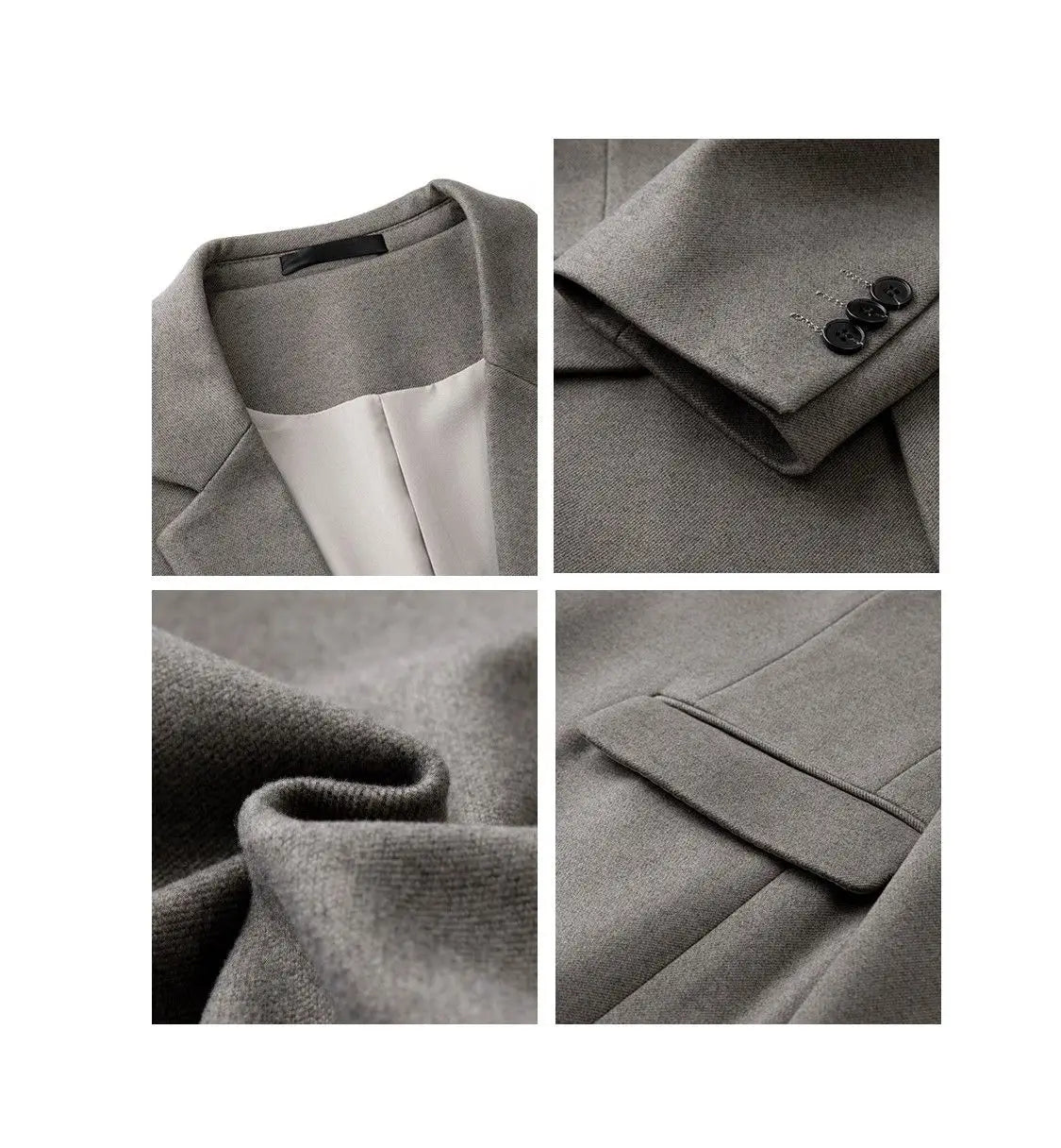 Riolio Simple Button Wooolen Coat Casual Wool Suit Jacket Men's Autumn Winter American High-end Business Casual Thick Wool Suit Top
