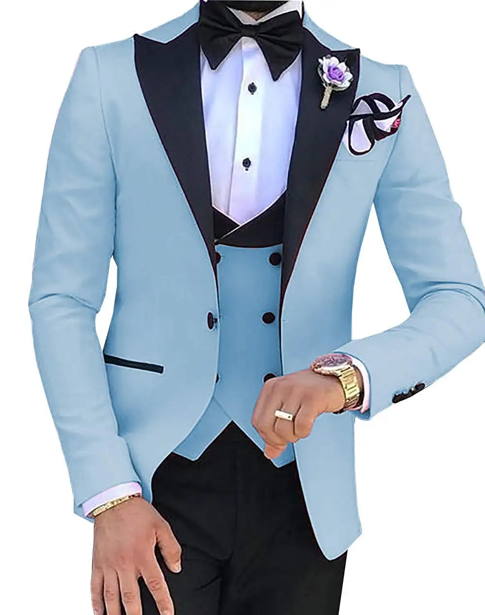 Riolio prom suit Men 3 Pieces Suits For Men Custom Made Groom Groomsmen Tuxedos Wedding Men Suit Terno Masculino(Jacket+Pant+Vest)