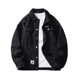 Riolio Blue Black Denim Jacket Men Fashion Retro Pocket Denim Jacket Men Streetwear Hip-hop Loose Bomber Jacket Mens Vintage Jackets
