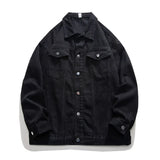 Riolio Spring Black Denim Jacket Men Fashion Retro Pocket Denim Jackets Men Streetwear Hip-hop Loose Bomber Jacket Mens Cowboy Coat