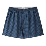 Riolio S-XL Mens Cotton Underwear Boxer Shorts Casual Plaid Elastic Waistband Button Mens Boxer Underwear Comfortable Shorts for Home