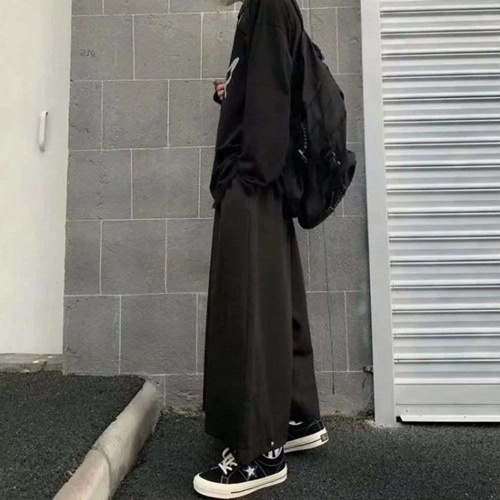 Riolio Men Trousers Plain Loose Oversize Casual Pants Spring Streetwear Fashion Leggings Button Wide-Leg Pants Men'S Clothing 2025  New