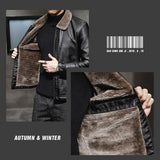 Riolio Casual Punk Rock Thick Leather Coats Slim Windproof Blazer Stand Collar Outwear Men's Pu Leather Jacket Zipper Motorcycle Jacket