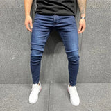 Riolio Men's Fashion Leggings Jeans Solid Color Leisure Sports Elastic Cotton Pants 2024 Spring And Autumn High Quality Men's Wear