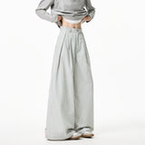 Riolio Summer Loose Wide Leg Striped Trousers Unisex High Street Fashion Trendy Casual Wear Oversize Streetwear Long Pants Lightweight