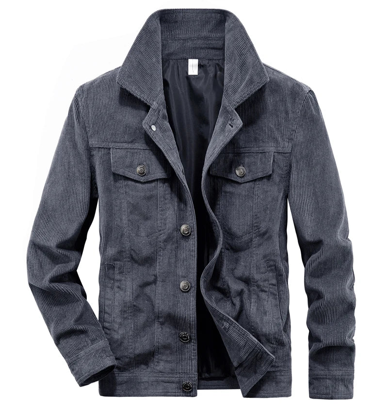Riolio Wellsome Men's Streetwear Motorcycle Corduroy Coats Winter Bomber Jackets Men's Windbreaker Multi-pocket Cotton Cargo Parkas