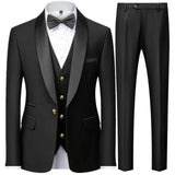 Riolio Suit Coat Pants Vest 3 Pcs Set / Fashion Men's Casual Boutique Business Wedding Groom Dress Blazers Jacket Trousers