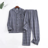 Riolio Plaid Design Multi Colors Warm Cotton Flannel Long-sleeved Trousers Pajamas for Men Autumn and Winter Homewear Sleepwear Sets