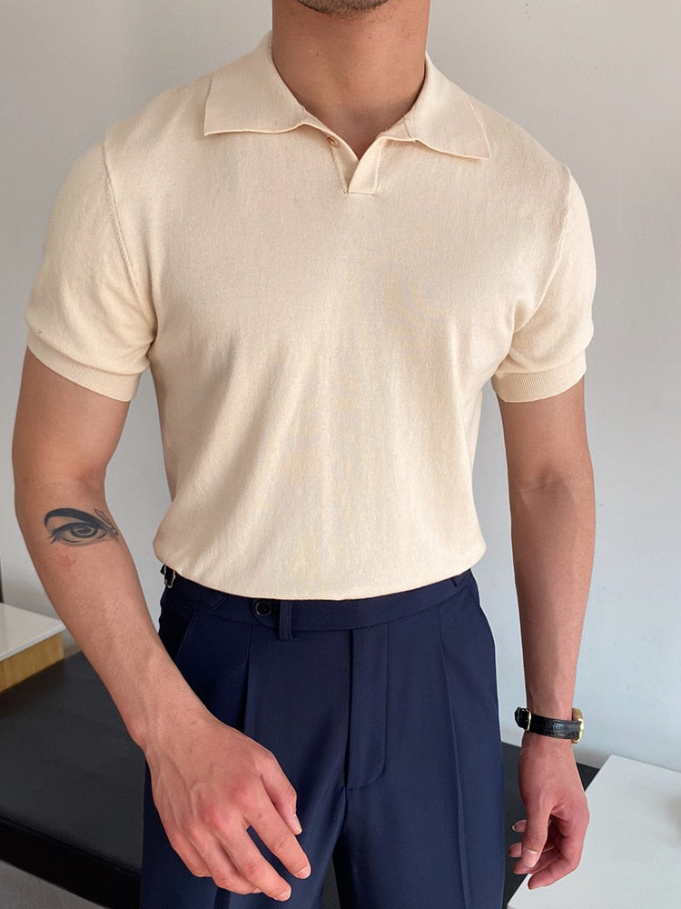 Riolio Summer Men Fashion Polo Shirts Short Sleeve Turn-down Collar Patchwork Casual Polos Mens Clothing Male Tops Pullover Streetwear