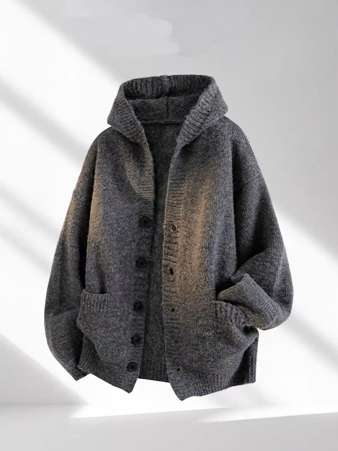 Riolio American-style autumn/winter streetwear unisex trendy hooded knit sweaters for couples with loose-fit retro Harajuku casual tops