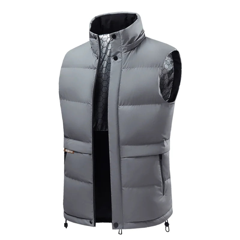 Riolio Men's Hooded Loose Solid Color Warm Vest Male Version Camisole Jacket Graphene Cotton Vest Autumn Winter Quality Men's Vest