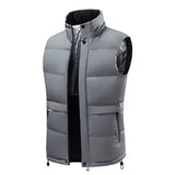 Riolio Men's Hooded Loose Solid Color Warm Vest Male Version Camisole Jacket Graphene Cotton Vest Autumn Winter Quality Men's Vest