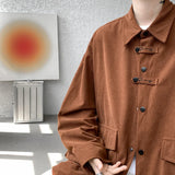 Riolio Corduroy Shirt Men Casual Turn Down Button Long Sleeve Shirts Streetwear Leisure Luxury Clothing Chemise Homme