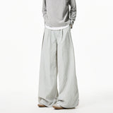 Riolio Summer Loose Wide Leg Striped Trousers Unisex High Street Fashion Trendy Casual Wear Oversize Streetwear Long Pants Lightweight