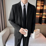 Riolio Busin Casual Men's Suit Set Jaet Casual Spring Autumn Wedding Best Man Marriage Career Formal Small Suit M