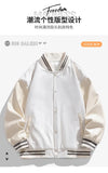 Riolio Bomber Wool Coat Premium Varsity Leather Wool Jacket High Street Jacket Men's Varsity Baseball College Leather Sleeves