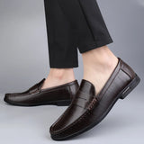 Riolio Genuine Leather Men Shoes Casual Men Loafers Breathable Office Formal Shoes Men Designer Slip on Driving Shoes Plus Size 38-46
