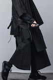 Riolio Mens Wide Leg Pants  Men Solid Color Joggers Streetwear Elastic Waist Pants Male Loose Irregular Skirts Trousers Men