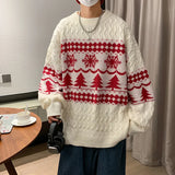 Riolio Christmas Knitted Sweater for Men Sweaters Korean Clothes Men's Products Round Collar Autumn Knit Winter Male New
