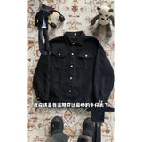 Riolio Spring Black Denim Jacket Men Fashion Retro Pocket Denim Jackets Men Streetwear Hip-hop Loose Bomber Jacket Mens Cowboy Coat