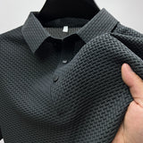 Riolio Summer New Men's Short Sleeve T-shirt Cool and Breathable POLO Shirt Business Casual Sweat-absorbing Top